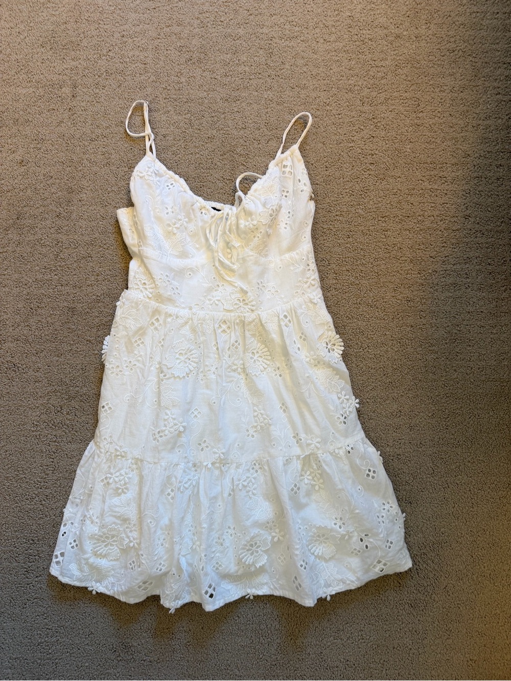 Lulu's White Eyelet Mini Dress
